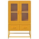 vidaXL Buffet haut jaune moutarde 68x39x111 5 cm acier