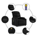 vidaXL Fauteuil de massage inclinable noir similicuir