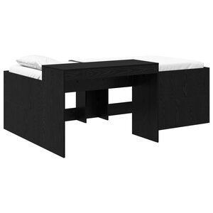 vidaXL Lit haut pour enfants avec bureau Noir 98 5 x 200 cm