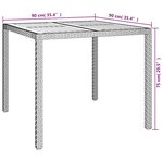 vidaXL Table de Jardin Gris 90 x 90 x 75 cm polyrotin