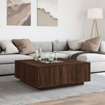 vidaXL Table basse avec LED infini chêne marron 100x100x40 cm