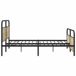 vidaXL Cadre de lit en métal sans matelas chêne sonoma 193x203 cm