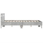 vidaXL Cadre de lit avec LED sans matelas gris béton 120x190 cm