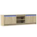 vidaXL Meuble TV avec LED chêne sonoma 180x34x50 cm bois d'ingénierie