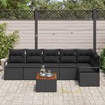 vidaXL Ensemble de canapé de jardin 7 Pièces Noir