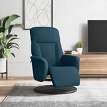 vidaXL Fauteuil inclinable avec repose-pied bleu velours