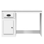 Bureau table poste de travail meuble d'ordinateur informatique étude avec tiroir 115 x 50 x 75 cm bois d'ingénierie blanc 02_0023445