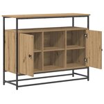 vidaXL Buffet Artisan Chêne 100x35x80 cm Bois composite et Acier