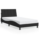 vidaXL Cadre de lit avec LED sans matelas Hanko noir 100x200 cm velours