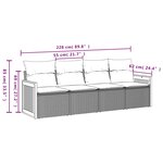 vidaXL Salon de jardin 4 Pièces avec coussins gris résine tressée