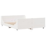 vidaXL Lit bibliothèque sans matelas blanc 140x190 cm bois massif