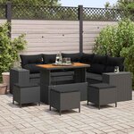vidaXL Ensemble de canapé de jardin 9 Pièces Noir polyrotin