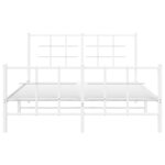 vidaXL Cadre de lit métal sans matelas et pied de lit blanc 140x200 cm