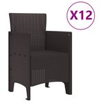 Ensemble de salle à manger jardin en poly rotin marron vidaXL  13 pièces