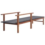 vidaXL Chaise longue Résine tressée et bois d'acacia massif Noir