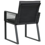 vidaXL Chaises de jardin lot de 4 avec coussins noir résine tressée