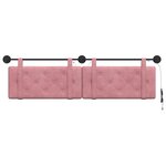 vidaXL Tête de lit suspendue Avec lumière LED Rose Velours