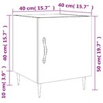 vidaXL Tables de chevet 2 Pièces blanc brillant 40x40x50 cm