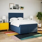 vidaXL Sommier à lattes de lit avec matelas Bleu 140x190 cm Tissu