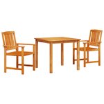 Ensemble de jardin 3 pièces en bois massif d'acacia
