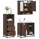 vidaXL Ensemble de meubles de salle de bain 3 Pièces Chêne marron