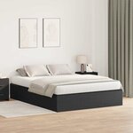 vidaXL Lit de rangement en chêne noir 140x200 cm