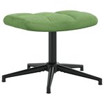 vidaXL Chaise de relaxation avec tabouret Vert clair Velours