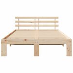vidaXL Cadre de lit avec tête de lit Naturel 120 x 200 cm Pin massif