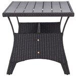 vidaXL Table de jardin noir 120x70x66 cm Résine tressée