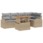 vidaXL Ensemble de canapé de jardin 6 Pièces beige et gris clair