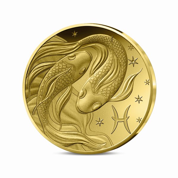 Signes astros - Poisson Monnaie de 5€ 1/2g or