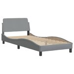 vidaXL Lit avec matelas gris clair 90x190 cm tissu