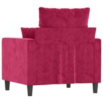 vidaXL Fauteuil Rouge bordeaux 60 cm Velours