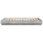 vidaXL Cadre de lit avec LED sans matelas gris béton 150x200 cm