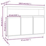 vidaXL Buffet Blanc 104 5x34x80 cm Bois massif de pin