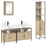 vidaXL Ensemble de mobilier de salle de bain 4 Pièces Chêne Sonoma