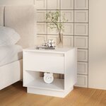 vidaXL Tables de chevet 2 Pièces Blanc 45x34x44 cm bois d'ingénierie