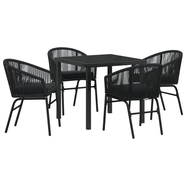 vidaXL Ensemble de salle à manger de jardin 5 pièces noir Rotin Poly