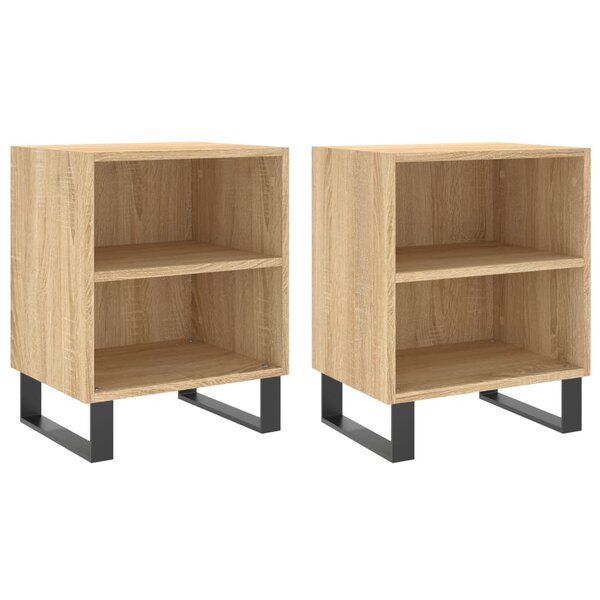 vidaXL Tables de chevet 2Pièces chêne sonoma 40x30x50cm bois d'ingénierie