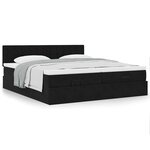 VidaXL Cadre de lit ottoman avec matelas noir 200x200cm velours