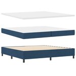 vidaXL Lit à ressort LED avec matelas Bleu 200 x 200 cm tissu