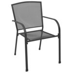 vidaXL Ensemble de salle à manger pour jardin 9 Pièces Anthracite Acier