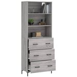 vidaXL Buffet haut Sonoma gris 69 5x34x180 cm Bois d'ingénierie
