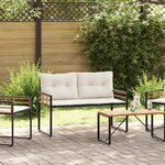 vidaXL Banc à couches en bois avec coussin Uni Crème 114 x 55 x 77 cm