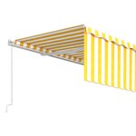 vidaXL Auvent rétractable manuel avec store 5x3 m Jaune et blanc
