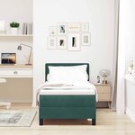 vidaXL Lit à ressorts avec matelas Vert foncé 80 x 200 cm Velours