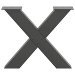 vidaXL Pieds de table basse en forme de X  2 pièces  anthracite  50 x (42-43) cm  acier