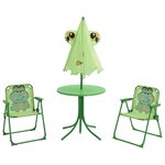 vidaXL Ensemble de bistro avec parasol pour enfants 3 Pièces Vert