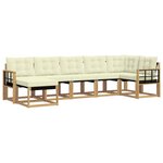 vidaXL Ensemble de canapés d'extérieur 7 pc Blanc et crème