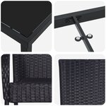 vidaXL Ensemble de salle à manger de jardin de 5 pièces en rattan poly noir